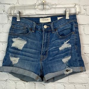 PacSun The Shortie Distressed High Waist Shorts Size 25